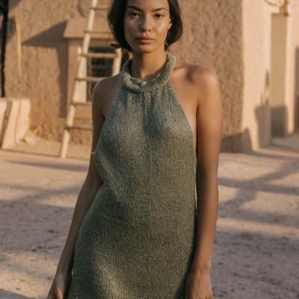 Savannah Morrow Maya Dress Metallic Forest